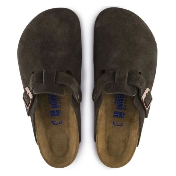 Birkenstock Boston Soft Footbed Clogs Gray suede Slide shoes Size 44 - Picture 6 of 12